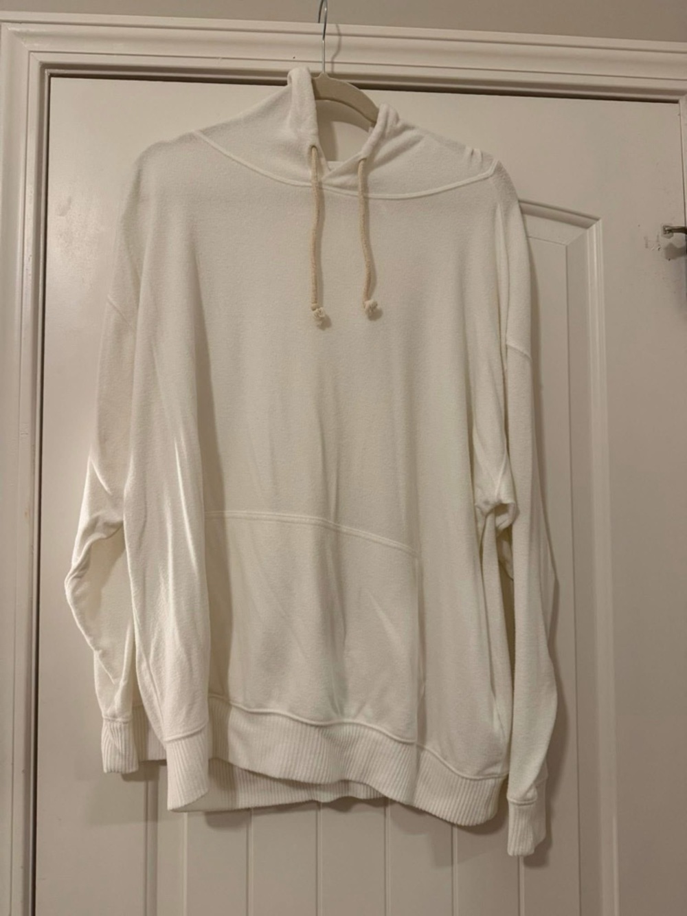 Shop Talulah Cream Lightweight Hoodie with Drawstring